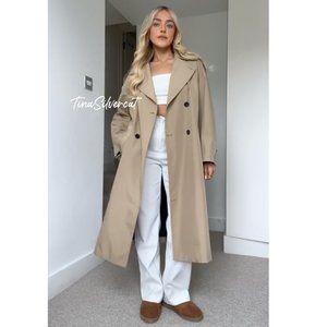 BLOGGER'S FAVE! Zara Basic Belted Trench Coat Beige NWT